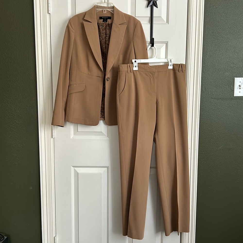 Tan Nine West Pant Suit Set